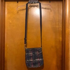 Coach Blue Plaid Cross Body Bag